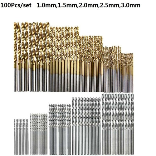 13/50/99/100Pcs HSS High Speed Steel Drill Bit Set