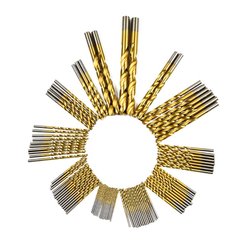 13/50/99/100Pcs HSS High Speed Steel Drill Bit Set