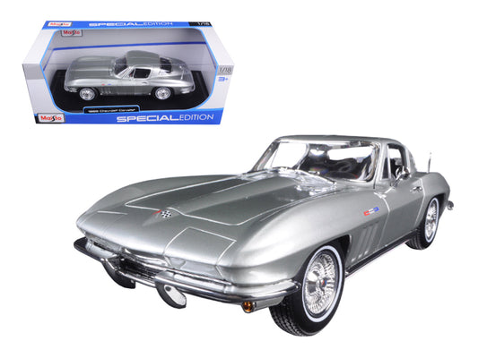 1965 Chevrolet Corvette Silver 1/18 Diecast Model Car by Maisto