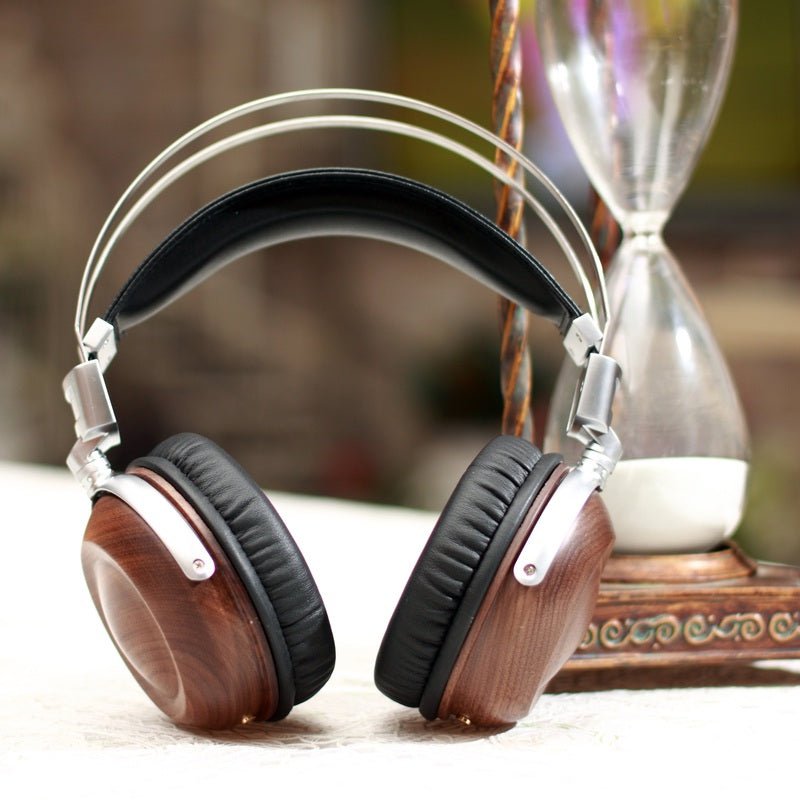 DIY 50mm Wood HIFI  Wired 3.5mm Headphones