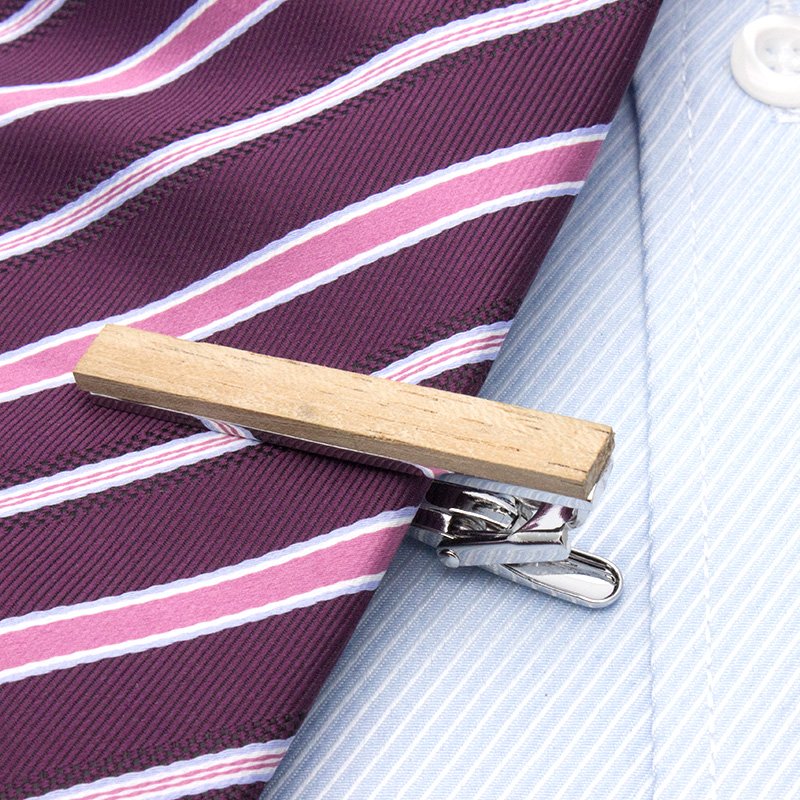 Wooden Cufflinks & Tie Clip Set