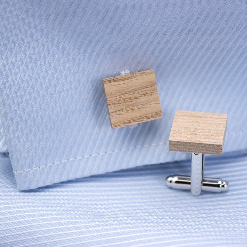 Wooden Cufflinks & Tie Clip Set