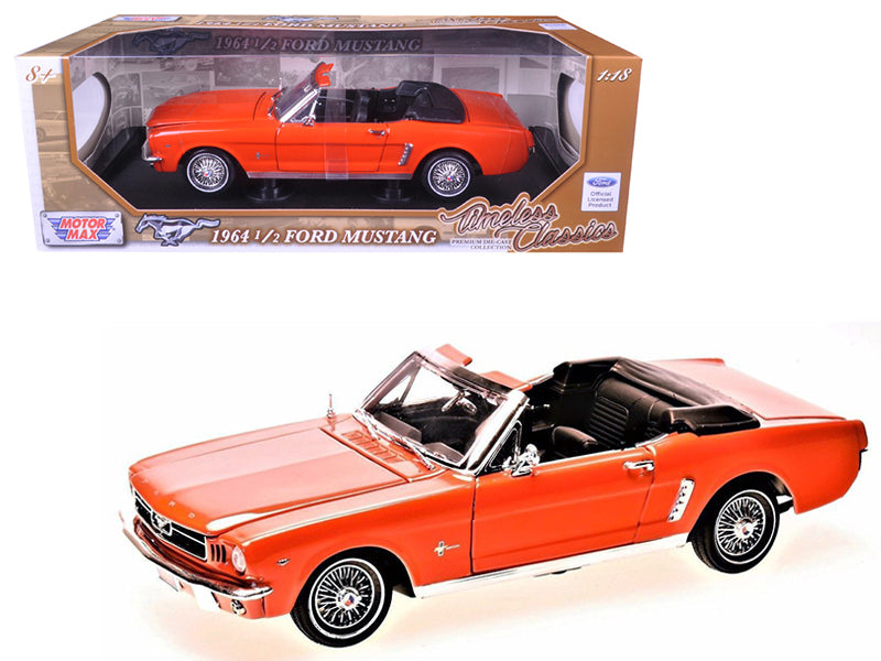 1964 1/2 Ford Mustang Convertible Orange \Timeless Classics\" 1/18