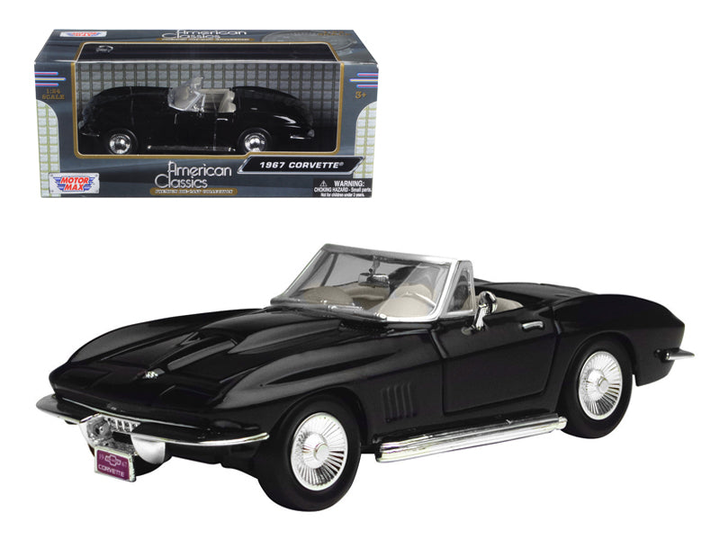 1967 Chevrolet Corvette Convertible Black 1/24 Diecast Model Car by