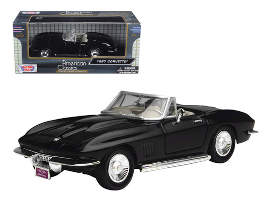 1967 Chevrolet Corvette Convertible Black 1/24 Diecast Model Car by