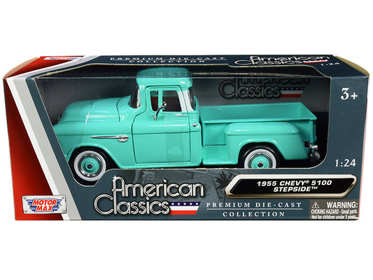 1955 Chevrolet 5100 Stepside Pickup Truck Turquoise with Whitewall