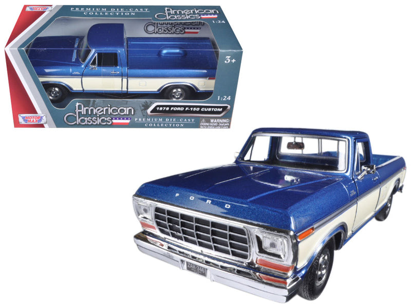 1979 Ford F-150 Pickup Truck 2 Tone Blue/Cream 1/24 Diecast Model Car