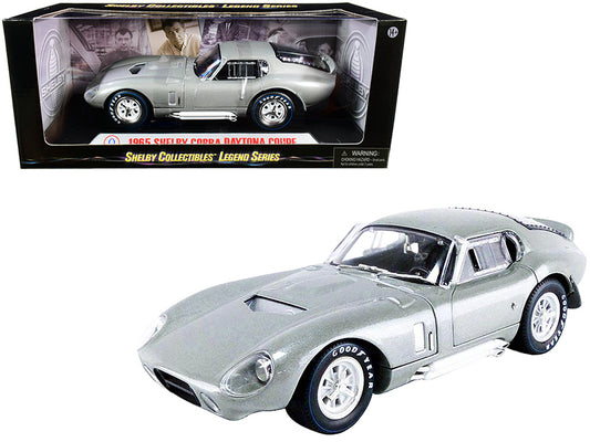 1965 Shelby Cobra Daytona Coupe Silver Metallic 1/18 Diecast Model Car