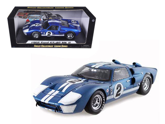 1966 Ford GT40 GT 40 Mark II #2 Blue 12 Hours of Sebring 1/18 Diecast