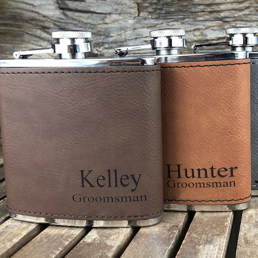 Groomsmen Flask Set Leather Hip Flask Flask For Wedding